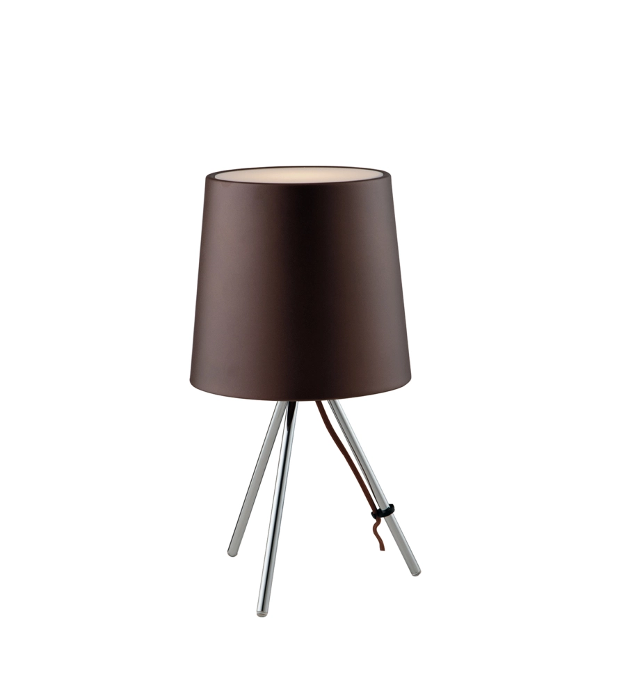 LUME "MARLEY" IN METALLO E ALLUMINIO MARRONE, H 43,5 CM